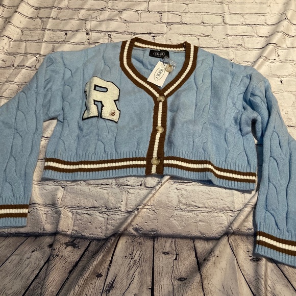 Cider Letterman Mid-Drift Cardigan, Super Soft, NWT, Size L - Picture 1 of 5